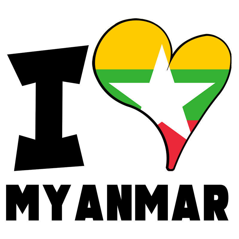 Unisex Sweatshirt - I Love Myanmar Flag