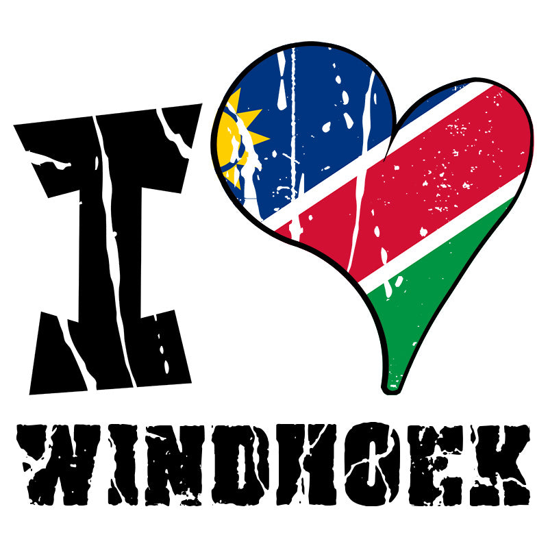 Unisex Sweatshirt - I Love Windhoek with scratchy flag