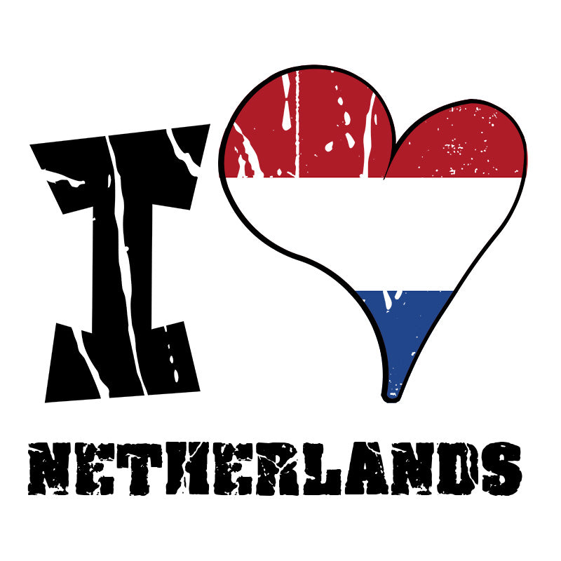 Unisex Sweatshirt - I Love Netherlands with scratchy flag