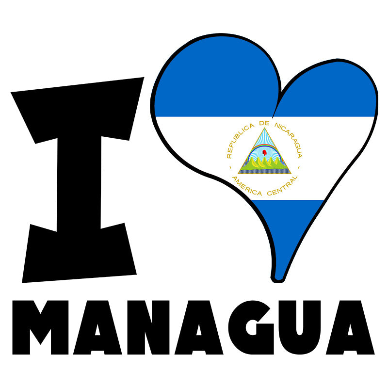 Unisex Hoodie - I Love Managua  Flag