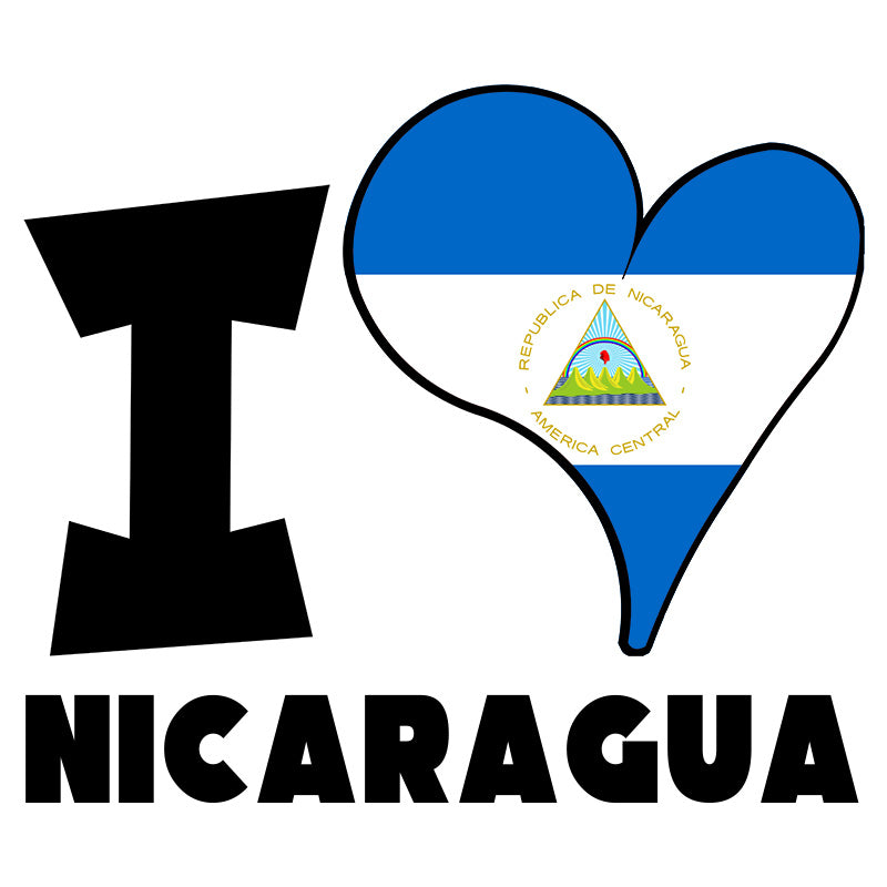 Unisex Hoodie - I Love Nicaragua Flag