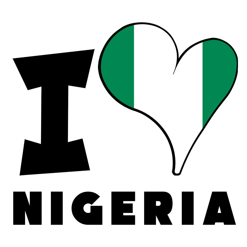 Unisex Hoodie - I Love Nigeria Flag