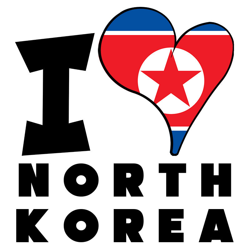 Unisex Hoodie - I Love North Korea Flag