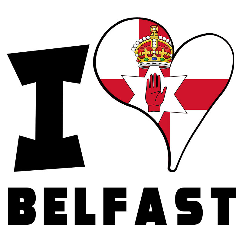 Unisex Sweatshirt - I Love Belfast Flag