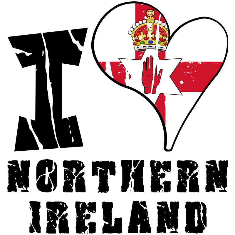 Unisex Sweatshirt - I Love Northern Ireland with scratchy flag