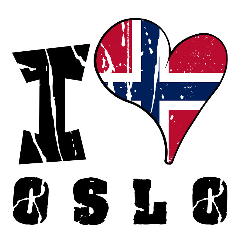 Unisex Sweatshirt - I Love Oslo with scratchy flag