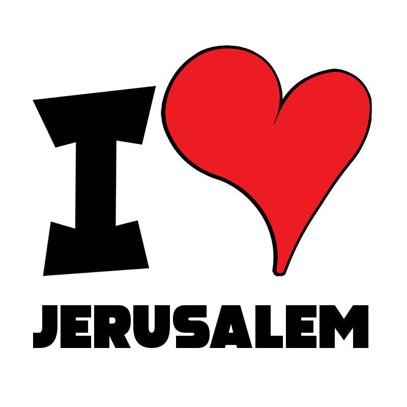 Unisex Hoodie - I Love Jerusalem Red