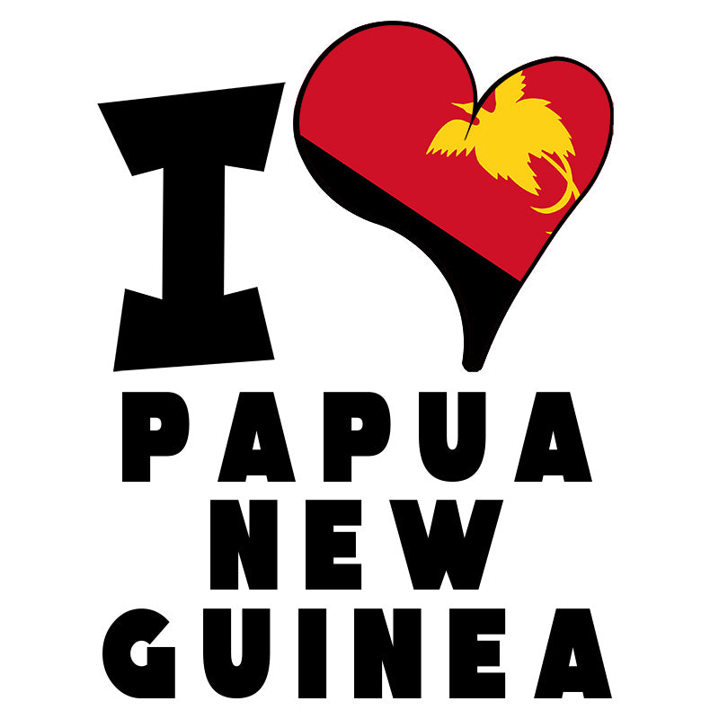 Unisex Hoodie - I Love Papua New Guinea Flag