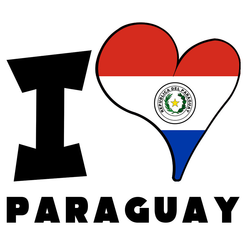 Unisex Hoodie - I Love Paraguay Flag