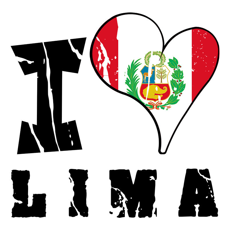 Unisex t-shirt - "I Love Lima" with scratchy flag