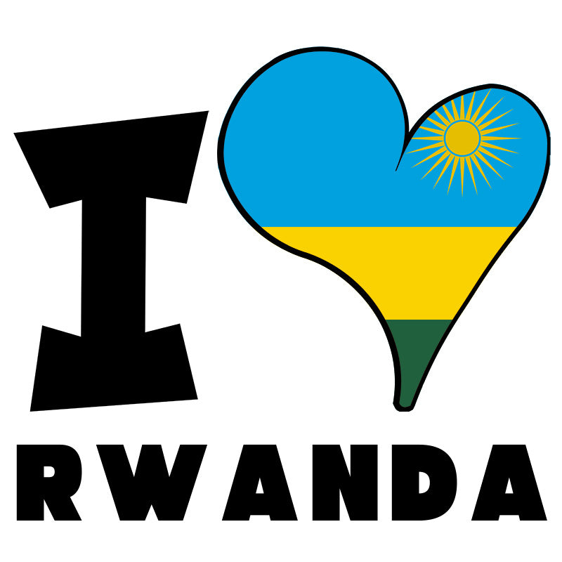 Unisex Hoodie - I Love Rwanda Flag