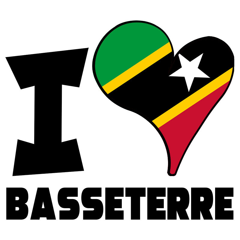 Unisex Hoodie - I Love Basseterre Flag