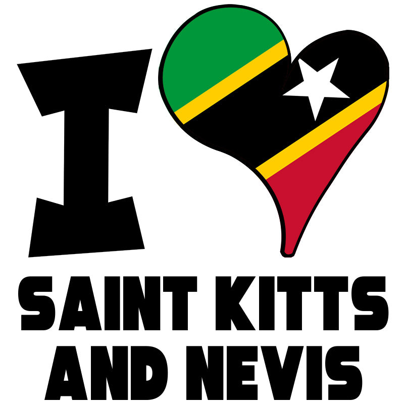 Unisex Hoodie - I Love Saint Kitts and Nevis Flag