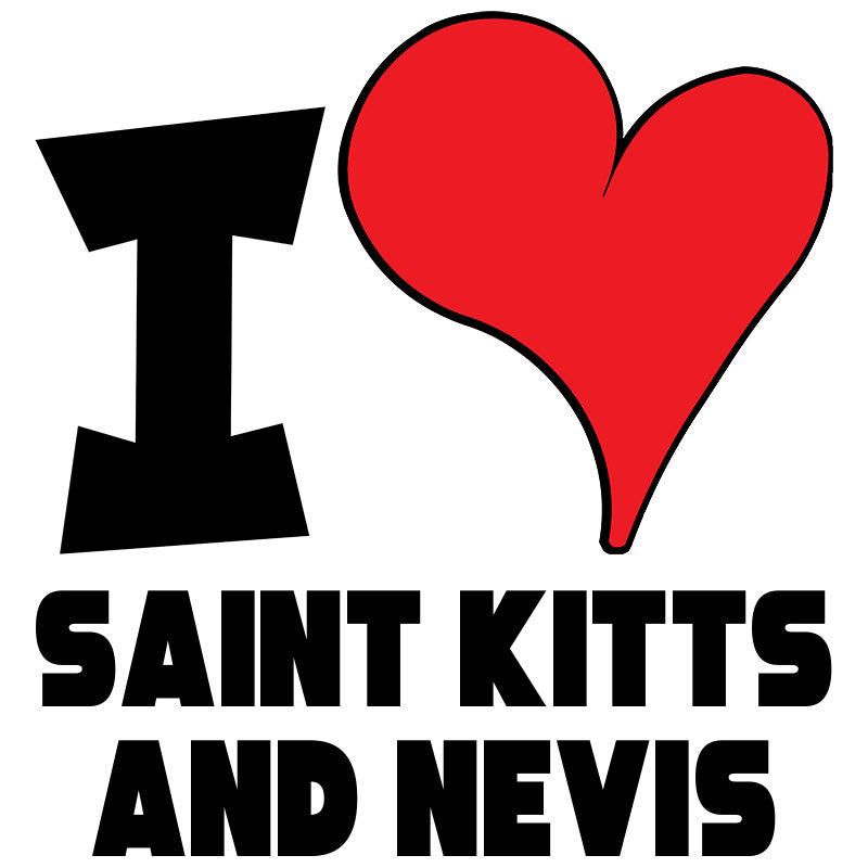 Unisex Hoodie - I Love Saint Kitts and Nevis Red