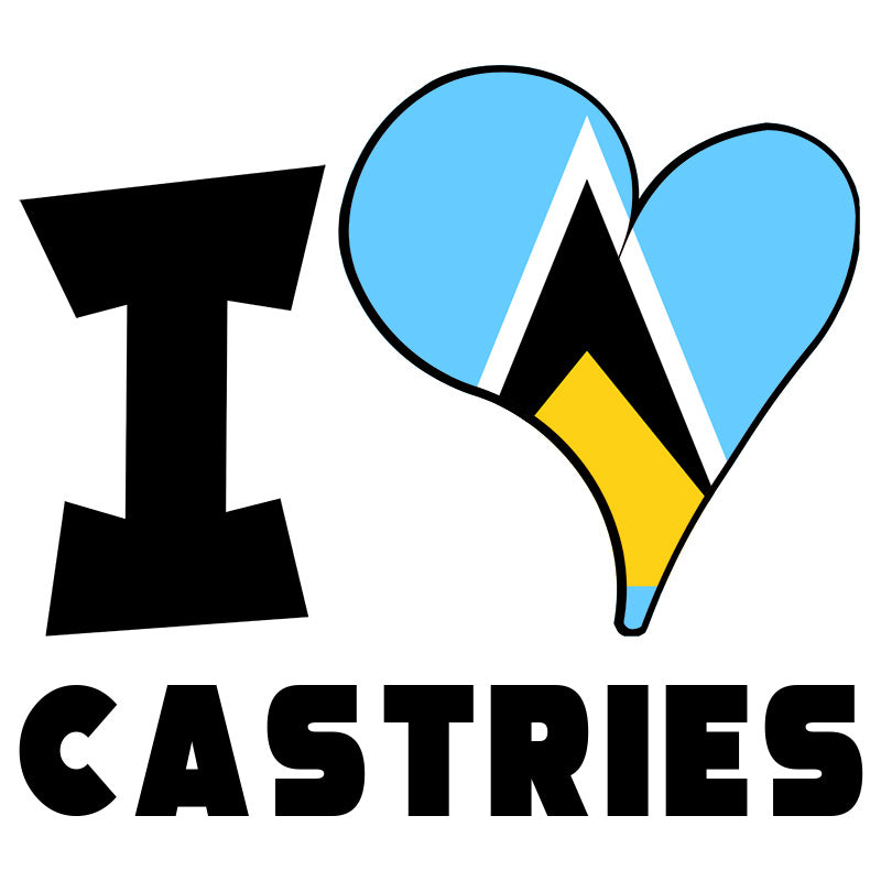 Unisex Hoodie - I Love Castries Flag