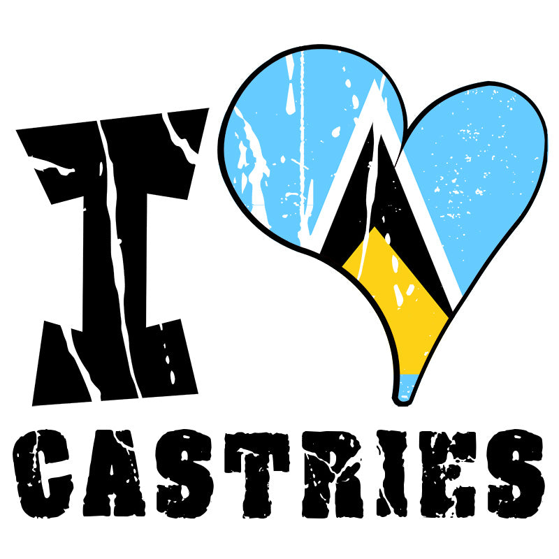 Unisex Sweatshirt - I Love Castries with scratchy flag