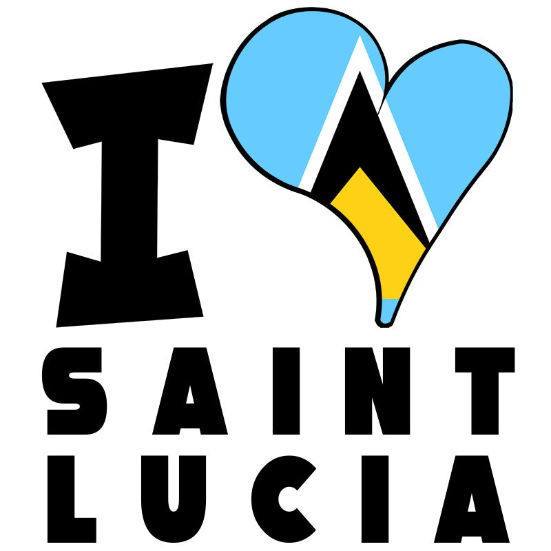 Unisex Hoodie - I Love Saint Lucia Flag