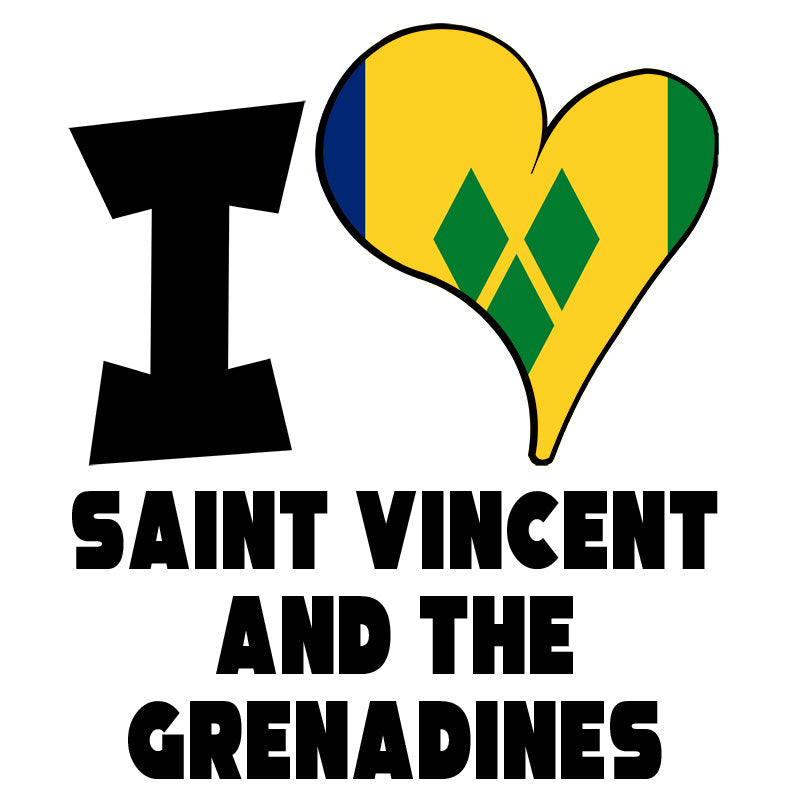 Unisex Hoodie - I Love Saint Vincent and the Grenadines Flag