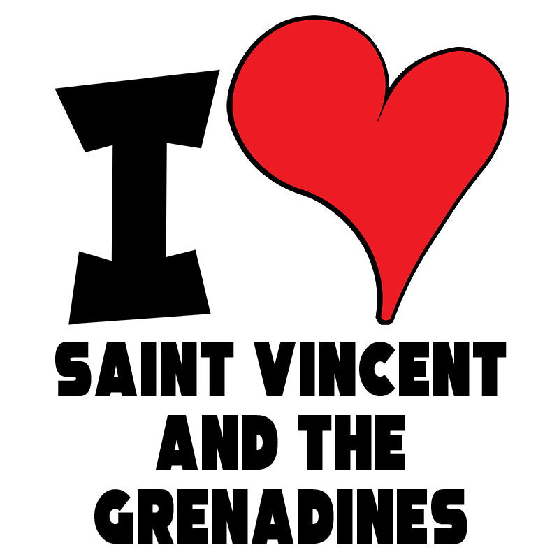 Unisex Hoodie - I Love Saint Vincent and the Grenadines Red