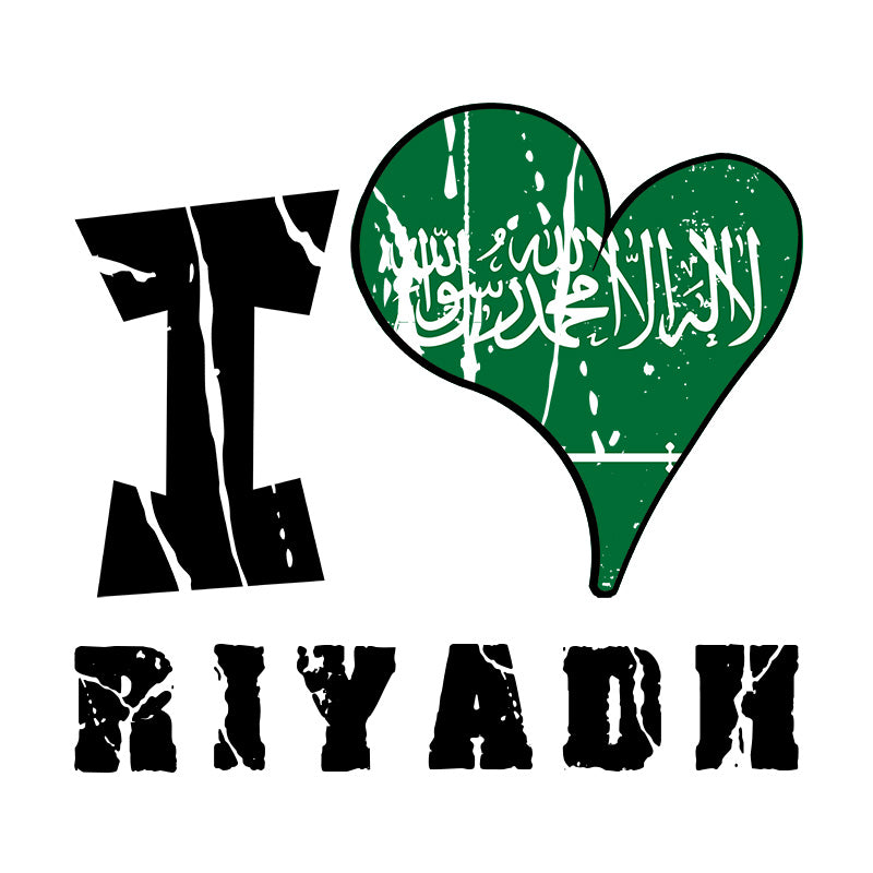 Unisex Sweatshirt - I Love Riyadh with scratchy flag