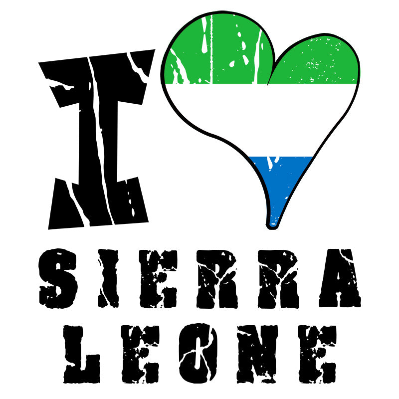 Unisex Sweatshirt - I Love Sierra Leone with scratchy flag