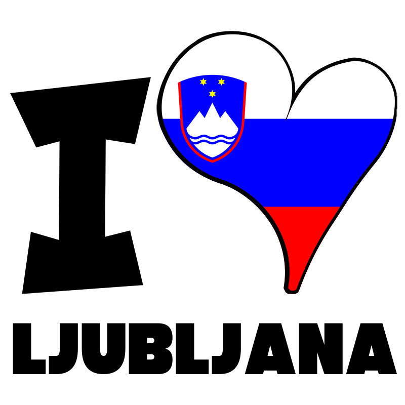 Unisex Hoodie - I Love Ljubljana Flag