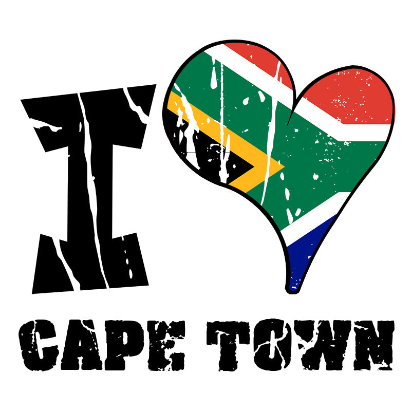 Unisex Sweatshirt - I Love Cape Town with scratchy flag