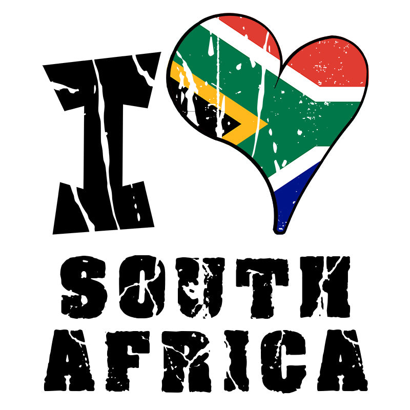 Unisex Sweatshirt - I Love South Africa with scratchy flag