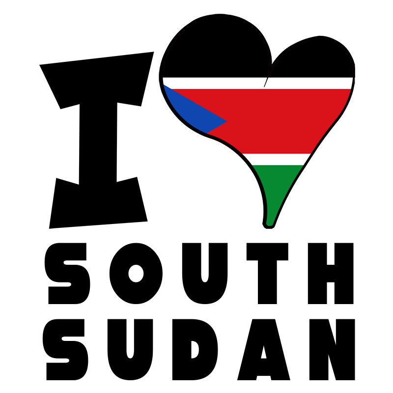 Unisex Hoodie - I Love South Sudan Flag