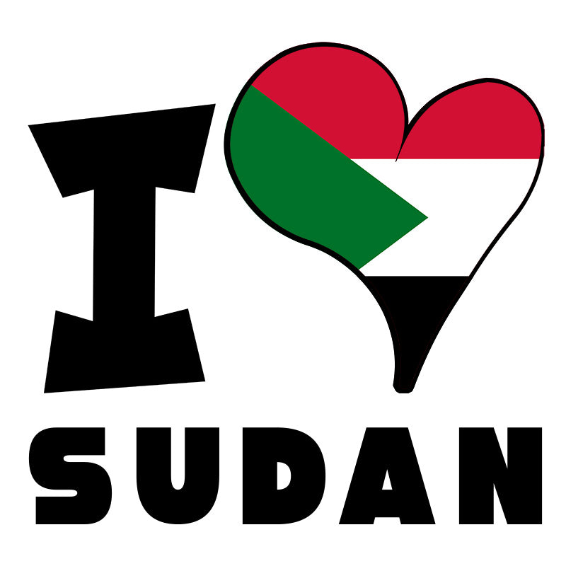 Unisex Hoodie - I Love Sudan Flag