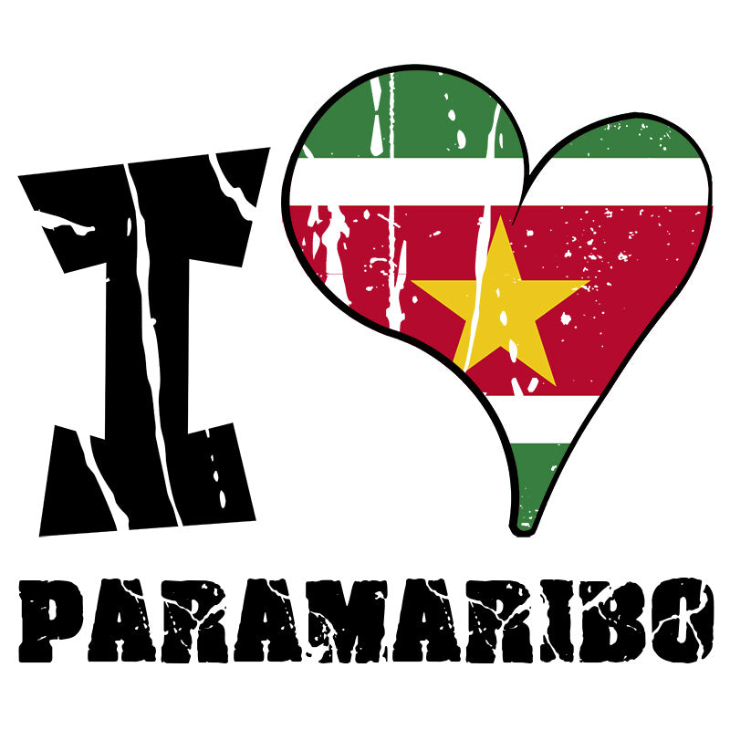 Unisex Sweatshirt - I Love Paramaribo with scratchy flag