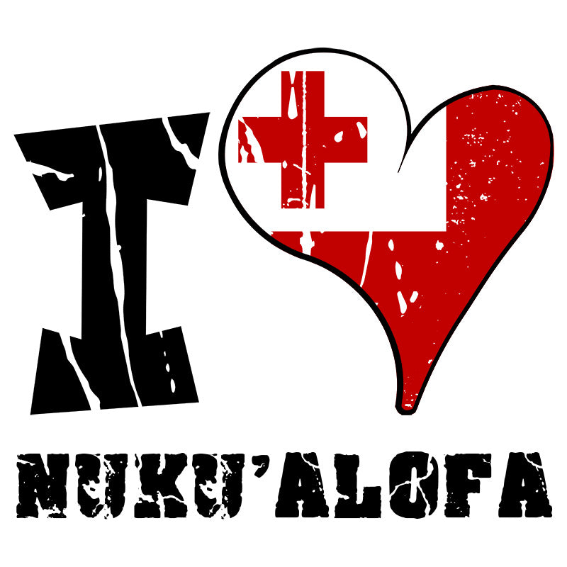 Unisex Sweatshirt - I Love Nuku'alofa with scratchy flag