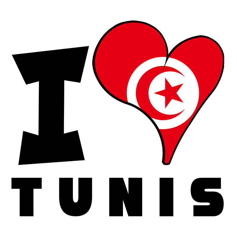 Unisex Hoodie - I Love Tunis Flag