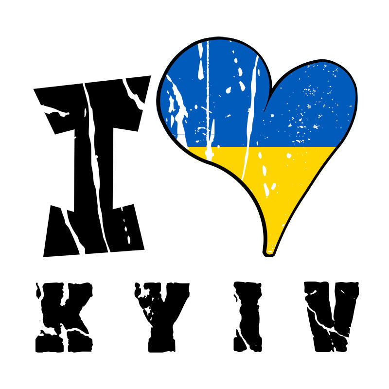 Unisex Sweatshirt - I Love Kyiv with scratchy flag