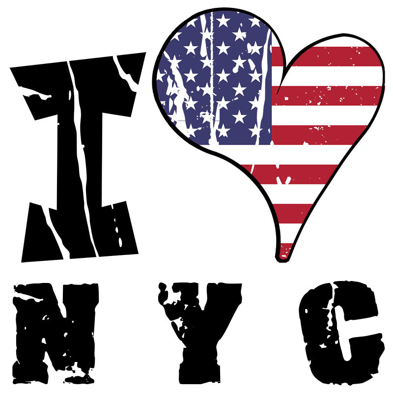 Unisex Sweatshirt - I Love NYC with scratchy flag