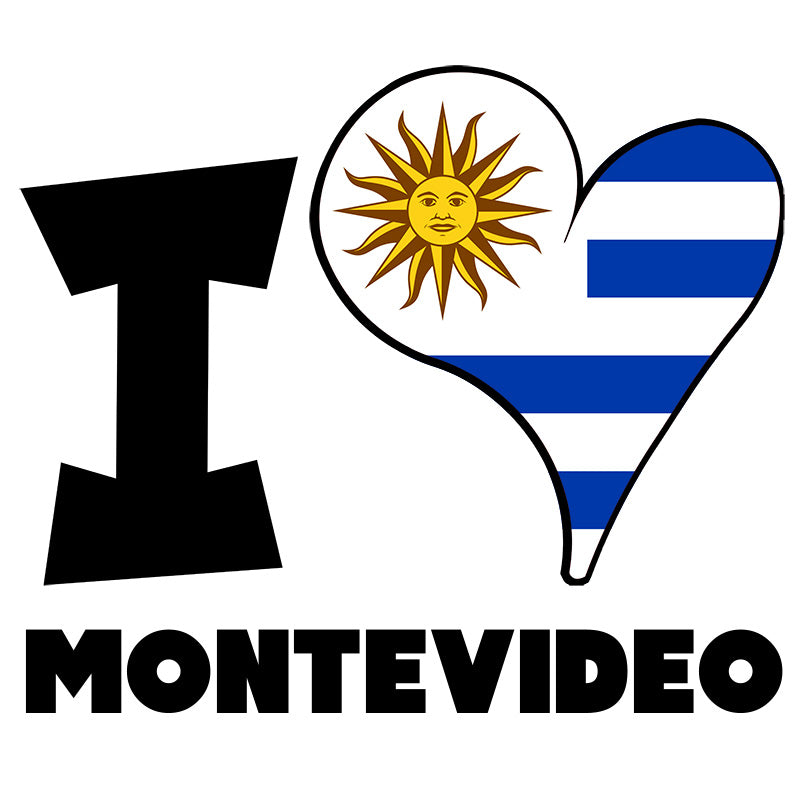 Unisex Hoodie - I Love Montevideo Flag