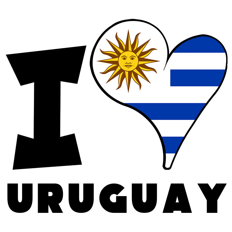 Unisex Hoodie - I Love Uruguay Flag