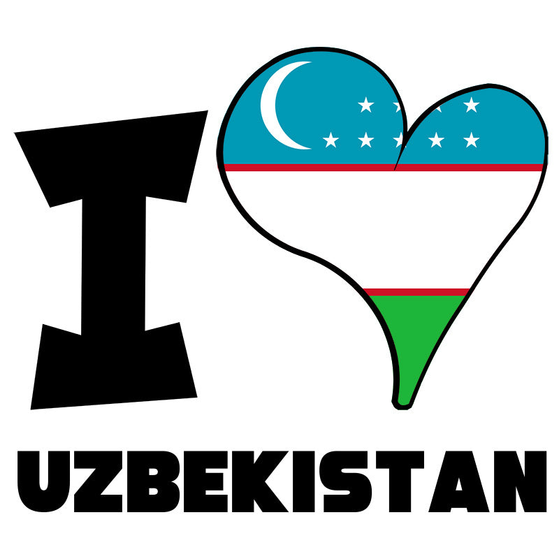 Unisex Hoodie - I Love Uzbekistan Flag