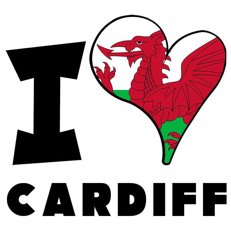 Unisex Hoodie - I Love Cardiff Flag