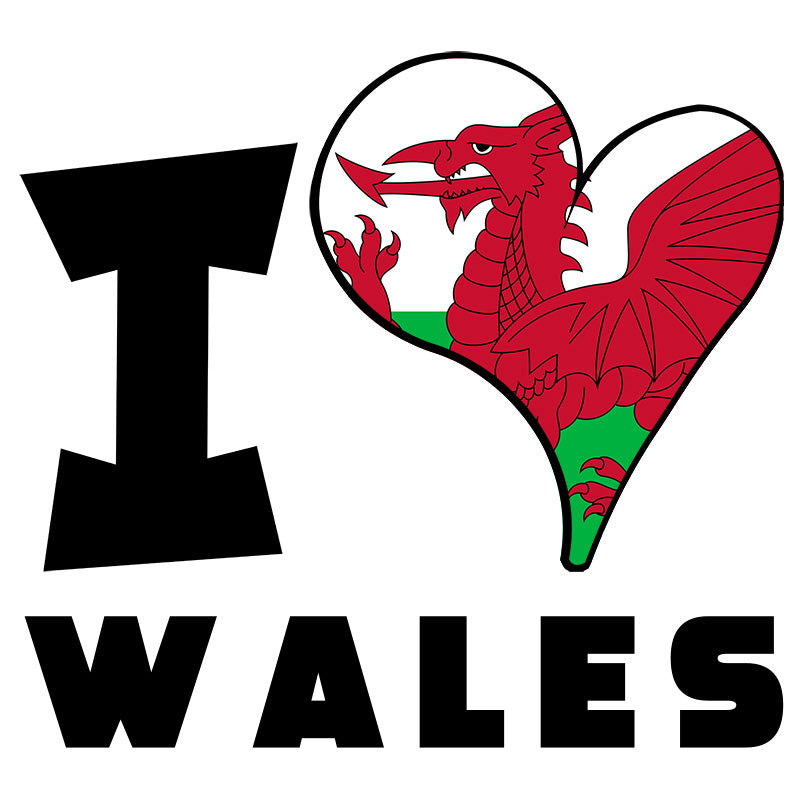 Unisex Hoodie - I Love Wales Flag