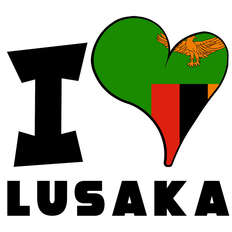 Unisex Hoodie - I Love Lusaka Flag