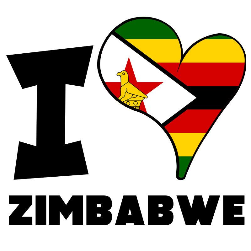 Unisex Hoodie - I Love Zimbabwe Flag