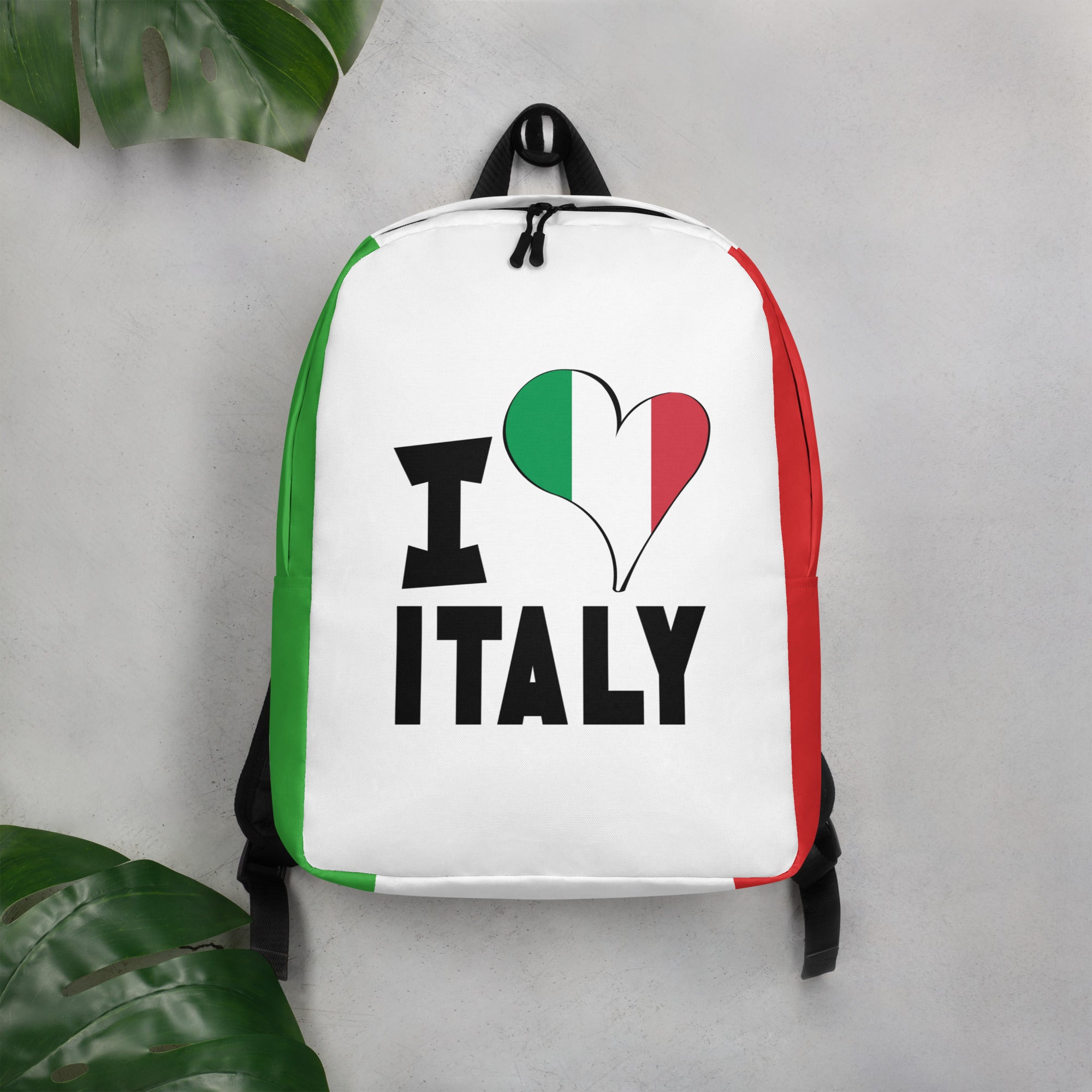 Minimalist Backpack - I Love Italy Flag