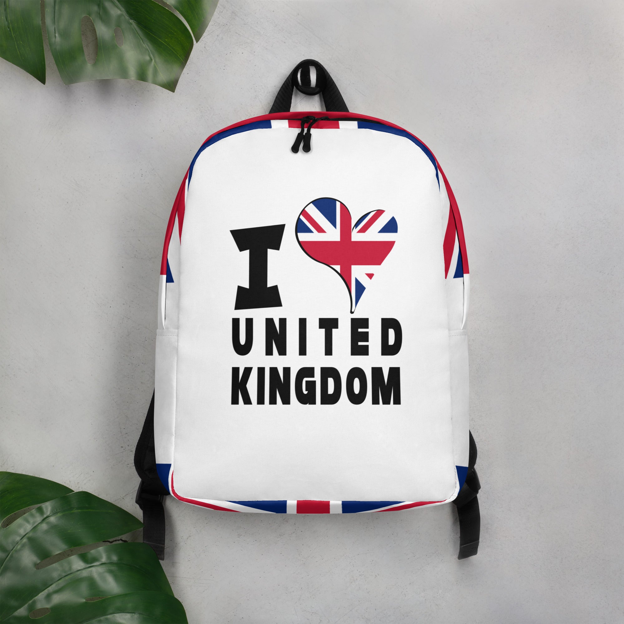 Minimalist Backpack - I Love UK Flag