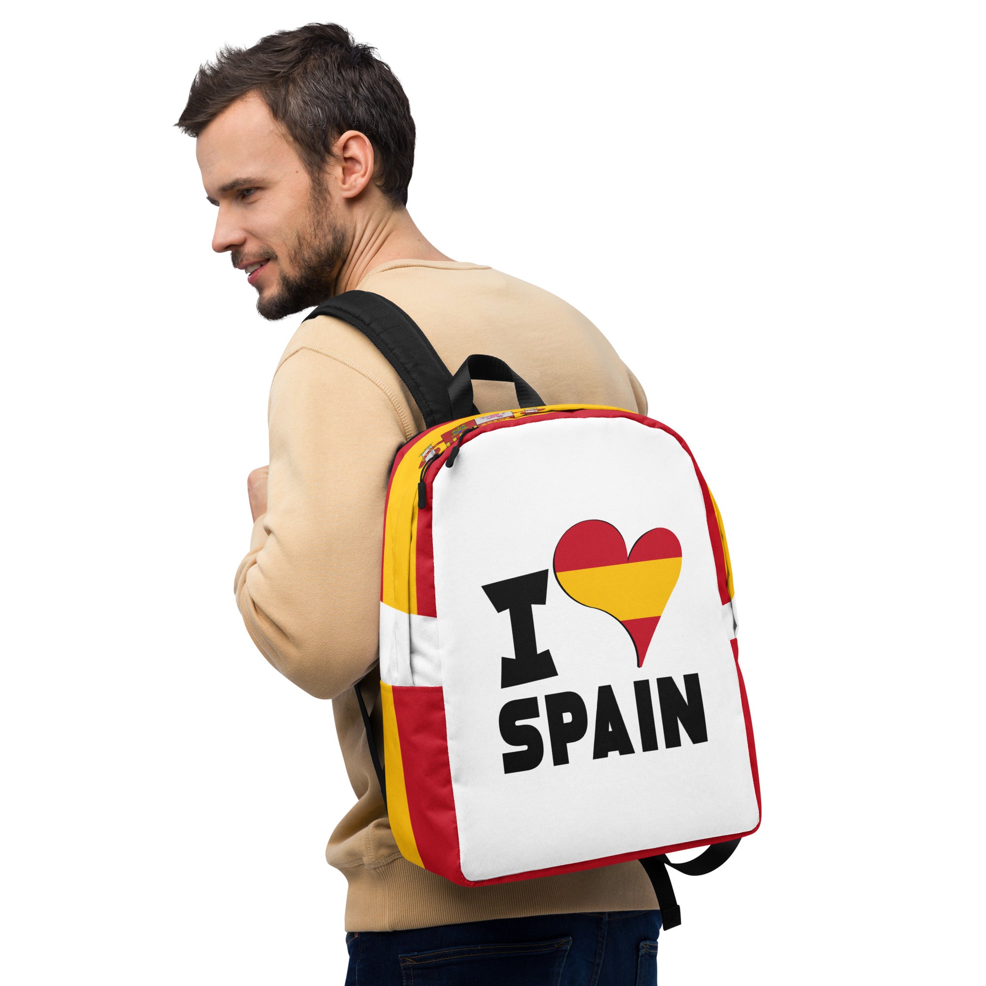 Minimalist Backpack - I Love Spain Flag