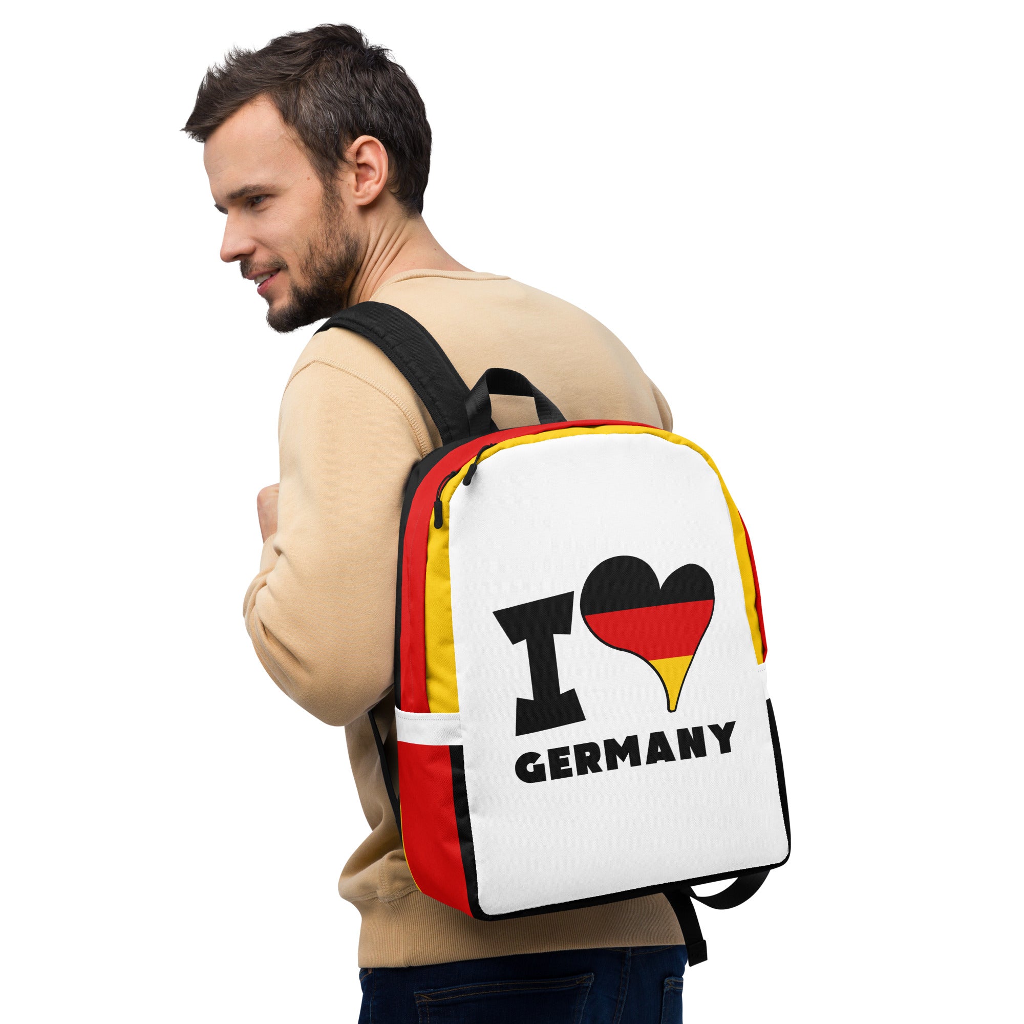 Minimalist Backpack - I Love Germany Flag