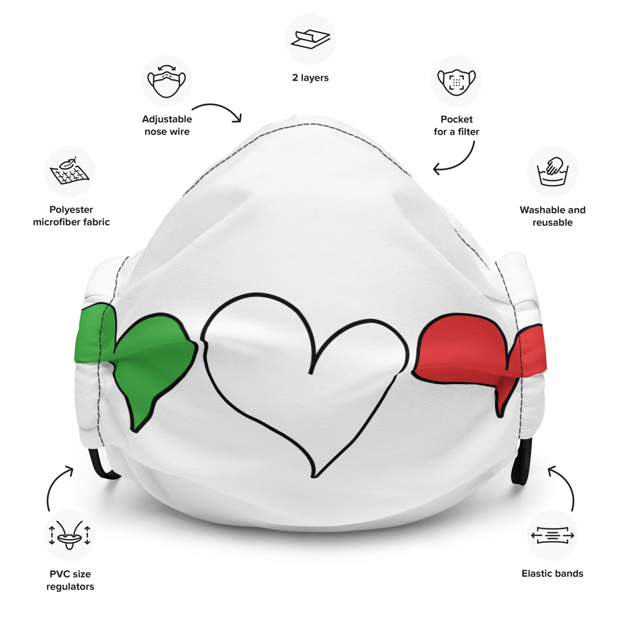 Premium face mask - Italy HEART