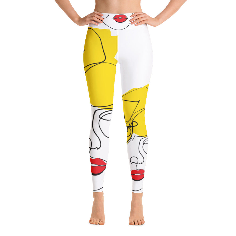 Yellow Flower Yoga Leggings