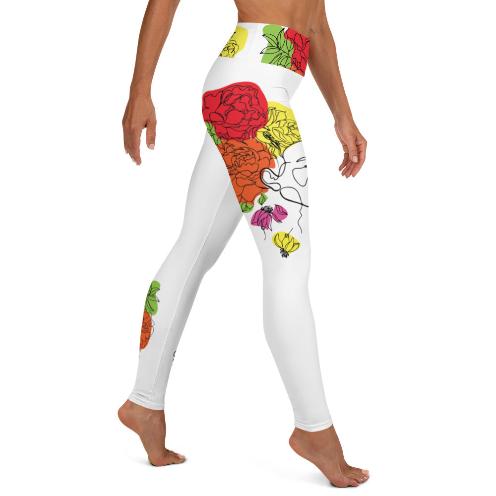 Flowers Bouquet yoga leggings featuring a beautiful floral design.