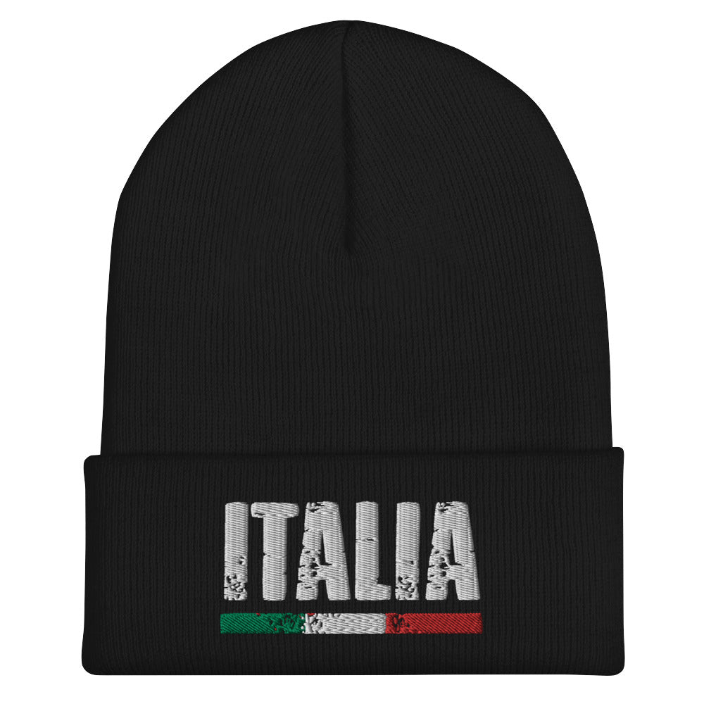 Italia Cuffed Beanie featuring a bold Italia design with a snug, comfortable fit.